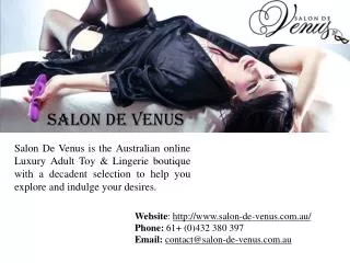 Adult Online Stores in Australia from Salon De Venus