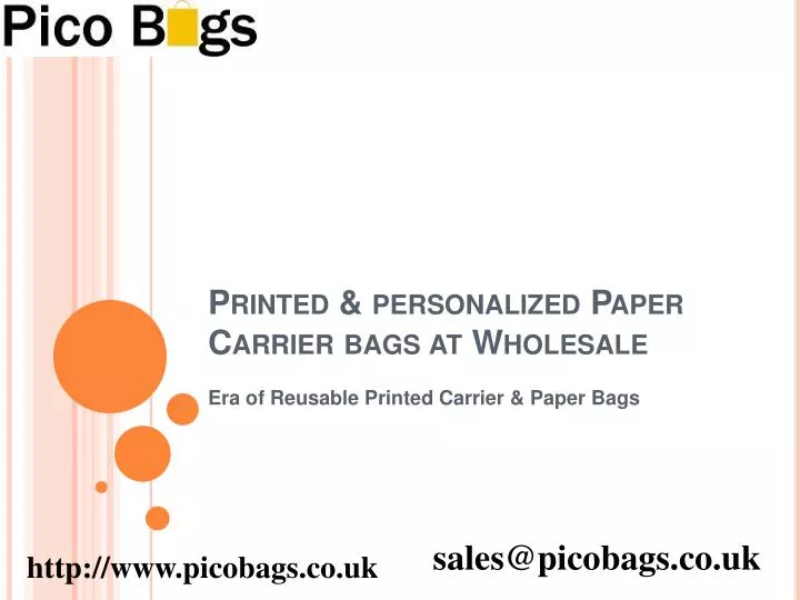 printed personalized paper carrier bags at wholesale