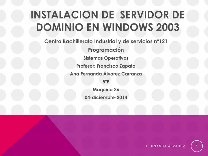 instalacion de servidor de dominio en windows 2003