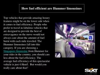 How fuel efficient are Hummer limousines