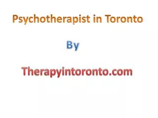 Psychotherapist in Toronto