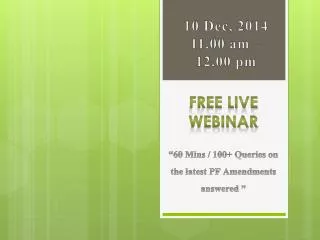 ADP welcomes you for an interesting webinar on “60 Mins / 10