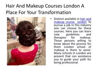 Hair and Makeup Courses London