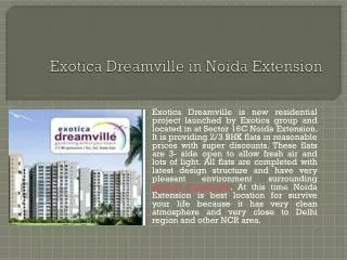 Exotica Dreamville in Noida Extension
