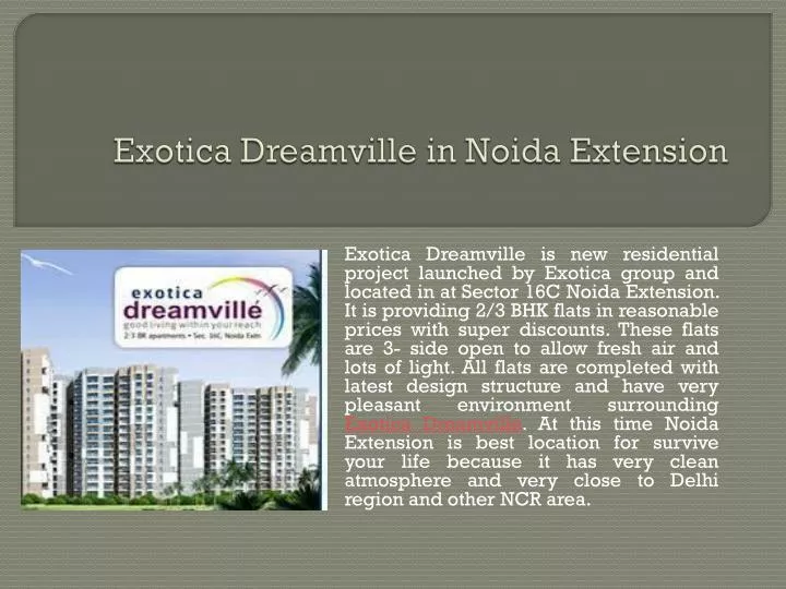 exotica dreamville in noida extension
