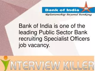 Bank of India Exam 2014 - Interviewkiller