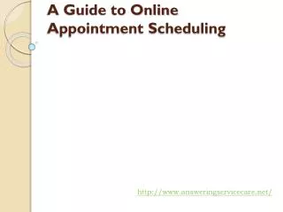 A Guide to Online Appointment Scheduling