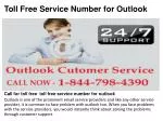 Toll free toll free service number for outlook