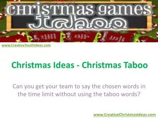 Christmas Ideas - Christmas Taboo