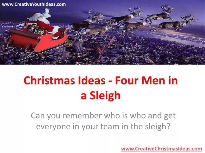 christmas ideas four men in a sleigh