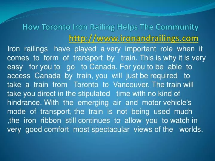 how toronto iron railing helps the community http www ironandrailings com