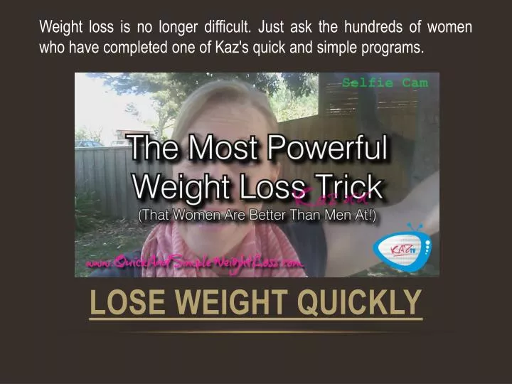 lose weight quickly