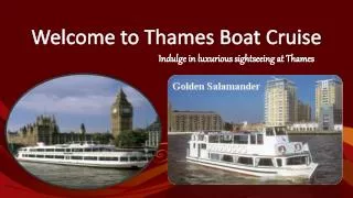 Thames Boat Cruises Offer London Party Boats for Hire