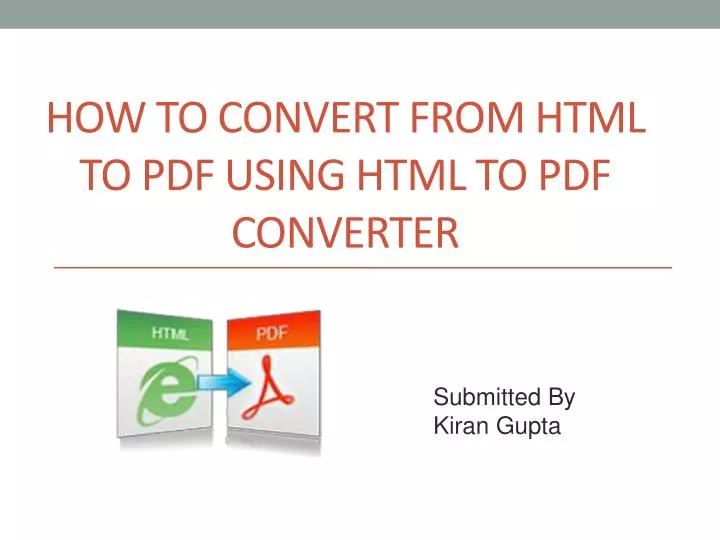 how to convert from html to pdf using html to pdf converter