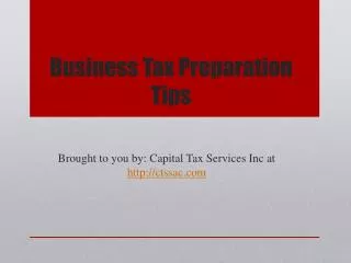 Business Tax Preparation Tips