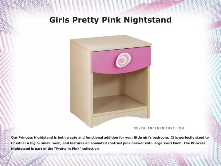 girls pretty pink nightstand