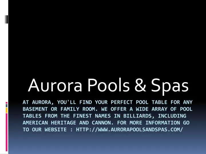 aurora pools spas