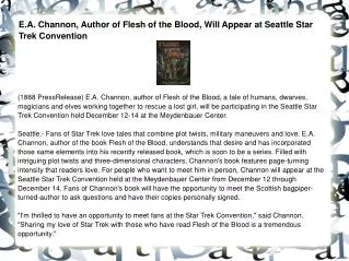 E.A. Channon, Author of Flesh of the Blood