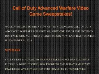 Call of Duty Advanced Warfare Video Game Sweepstakes!