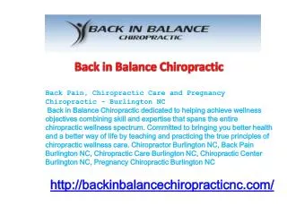 Back Pain, Chiropractic Care and Pregnancy Chiropractic - Bu