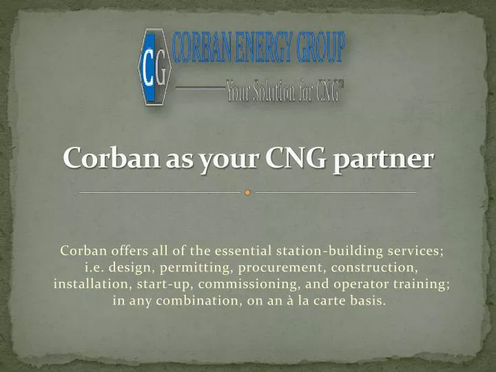 corban as your cng partner