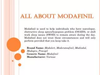 All About Modafinil 200mg