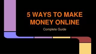 Top 5 ways to make money online From Home | How to make mone