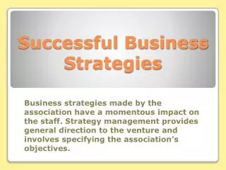 Successful Business Strategies