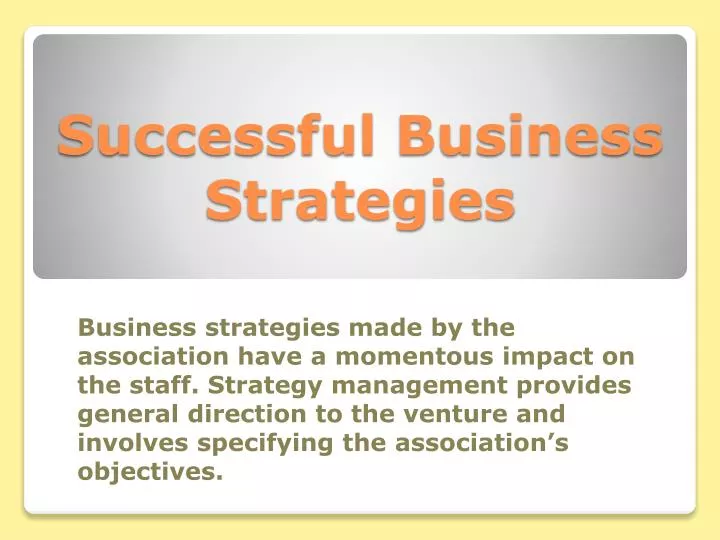 successful business strategies