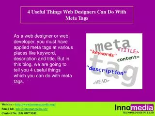 4 Useful Things Web Designers Can Do With Meta Tags