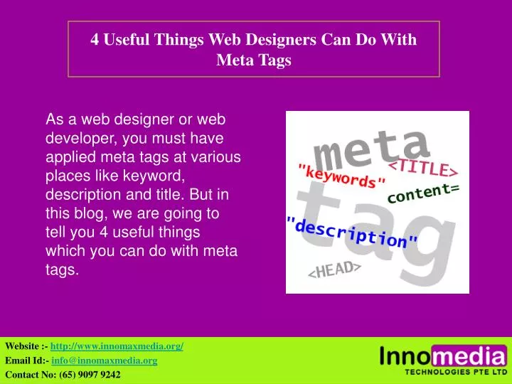 4 useful things web designers can do with meta tags