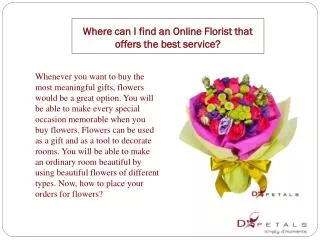 Where can I find an Online Florist that offers the best serv