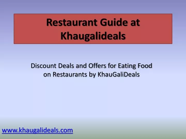 restaurant guide at khaugalideals