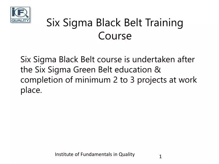 six sigma black belt training course