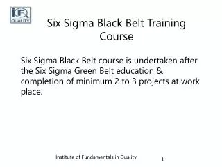 Black Belt Certification in Pune