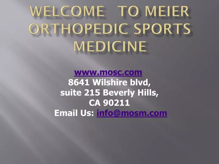 welcome to meier orthopedic sports medicine