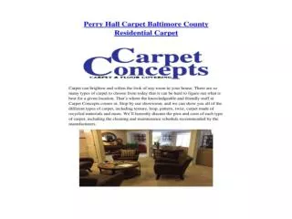Perry Hall Carpet Baltimore County Residential Carpet