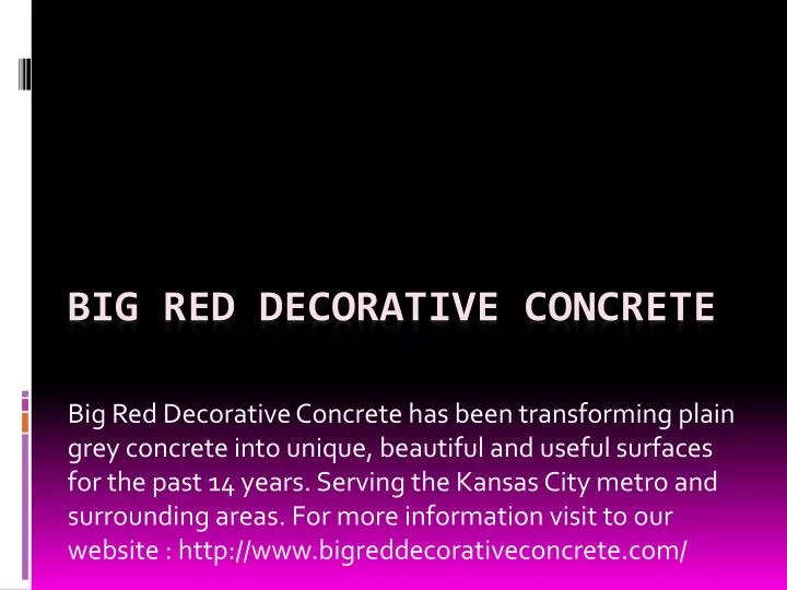 big red decorative concrete