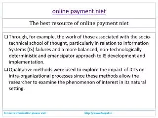 some logical facts about online payment niet