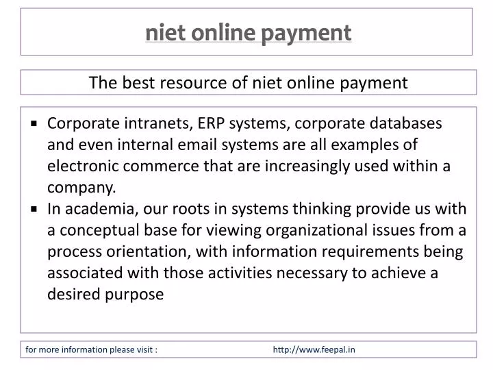 niet online payment