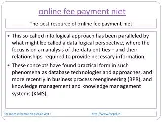 it is some legal points about online fee payment niet