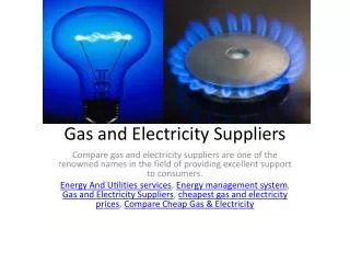 Gas and Electricity Suppliers