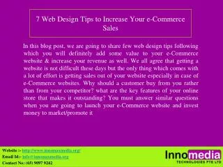 7 Web Design Tips to Increase Your e-Commerce Sales