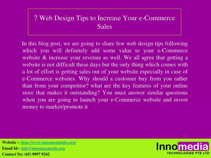 7 web design tips to increase your e commerce sales