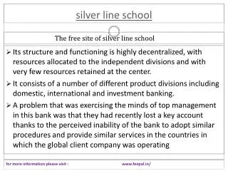 Some ideas Improve e-business web sites of silver line schoo