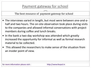 No extra Costs Involved in payment gateway for school