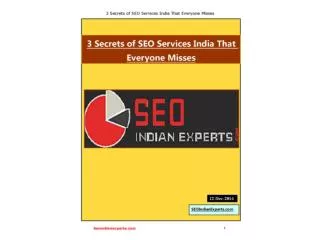 3 Secrets of SEO Services IndiaThat Everyone Misses
