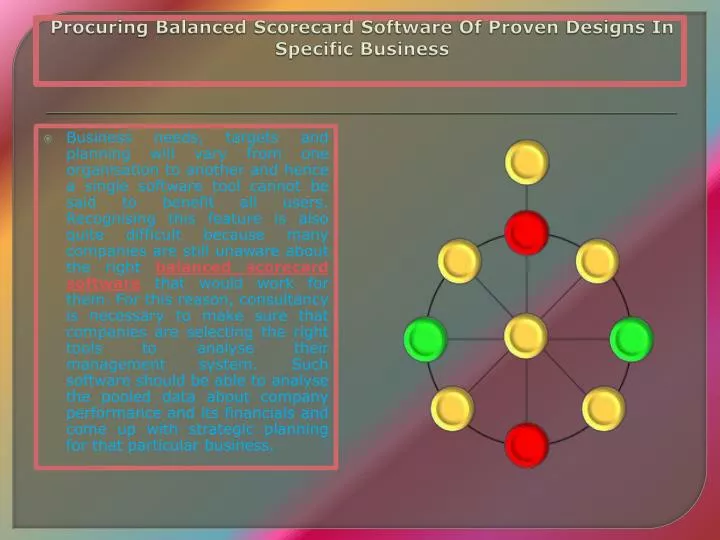 procuring balanced scorecard software of proven designs in specific business