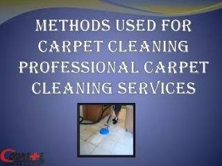 Methods Used for Carpet Cleaning Professional Carpet Cleanin