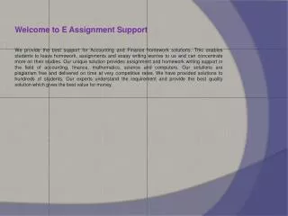 E Assignment Support